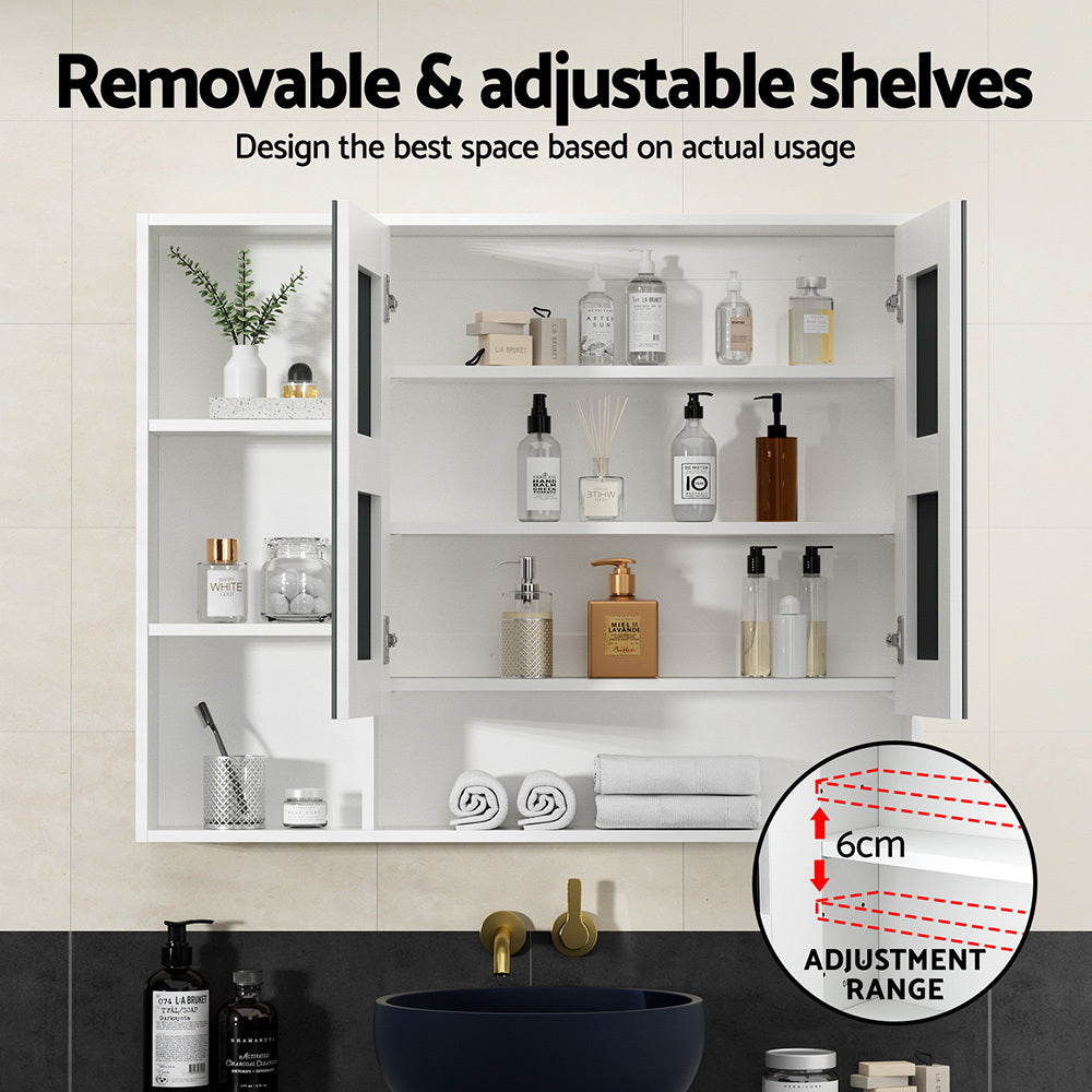 Cefito Bathroom Mirror Cabinet 100CM Vanity Medicine Wall Mounted Storage White-Furniture &gt; Bathroom &gt; Bathroom Cabinets, Cupboards &amp; Storage-PEROZ Accessories