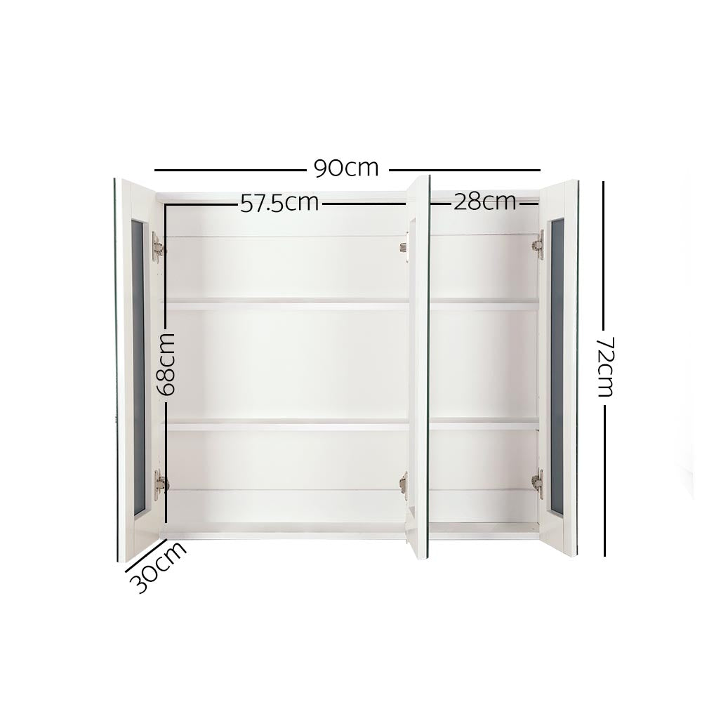 Cefito Bathroom Vanity Mirror with Storage Cabinet - White-Furniture &gt; Bathroom &gt; Bathroom Cabinets, Cupboards &amp; Storage-PEROZ Accessories