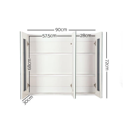 Cefito Bathroom Vanity Mirror with Storage Cabinet - White-Furniture &gt; Bathroom &gt; Bathroom Cabinets, Cupboards &amp; Storage-PEROZ Accessories