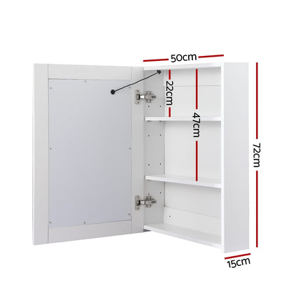 Bathroom Mirror Cabinet LED 500x720mm Medicine Wall Storage-Health &amp; Beauty &gt; Cosmetic Storage &gt; Makeup Organisation &amp; Storage-PEROZ Accessories