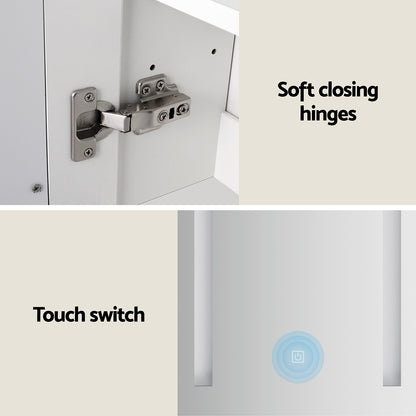 Bathroom Mirror Cabinet LED 500x720mm Medicine Wall Storage-Health &amp; Beauty &gt; Cosmetic Storage &gt; Makeup Organisation &amp; Storage-PEROZ Accessories