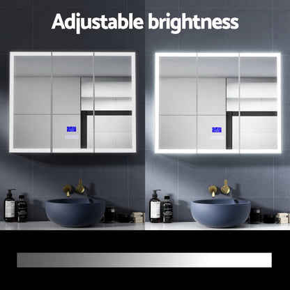 Bathroom Mirror Cabinet LED Light 900x720mm Medicine Wall Storage-Furniture &gt; Bathroom &gt; Bathroom Cabinets, Cupboards &amp; Storage-PEROZ Accessories
