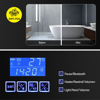 Bathroom Mirror Cabinet LED Light 900x720mm Medicine Wall Storage-Furniture &gt; Bathroom &gt; Bathroom Cabinets, Cupboards &amp; Storage-PEROZ Accessories