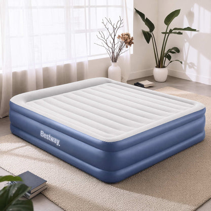 Bestway Air Mattress King Inflatable Bed 56cm Airbed Blue-Home &amp; Garden > Inflatable Mattress-PEROZ Accessories
