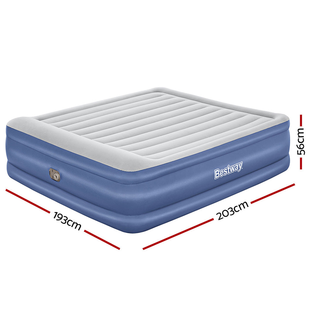 Bestway King Air Bed Inflatable Mattress Sleeping Mat Battery Built-in Pump-Home &amp; Garden &gt; Inflatable Mattress-PEROZ Accessories