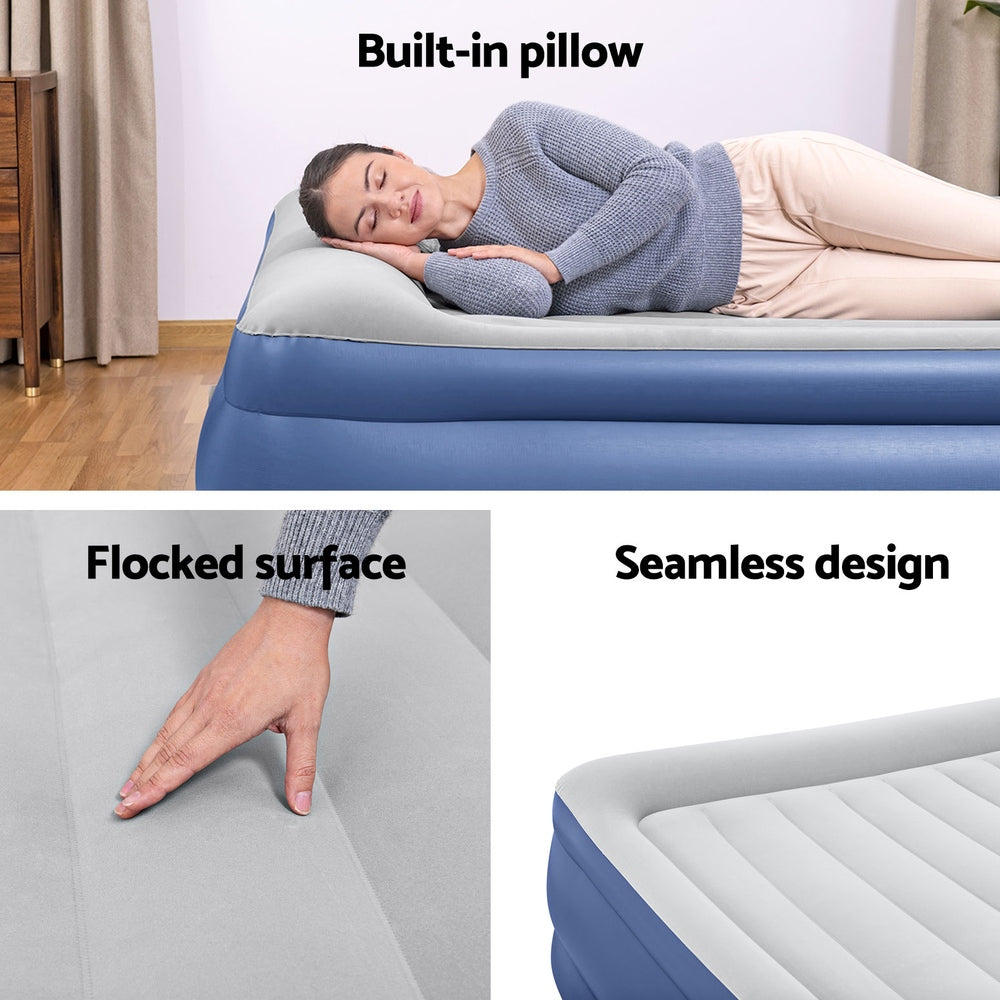 Bestway King Air Bed Inflatable Mattress Sleeping Mat Battery Built-in Pump-Home &amp; Garden &gt; Inflatable Mattress-PEROZ Accessories