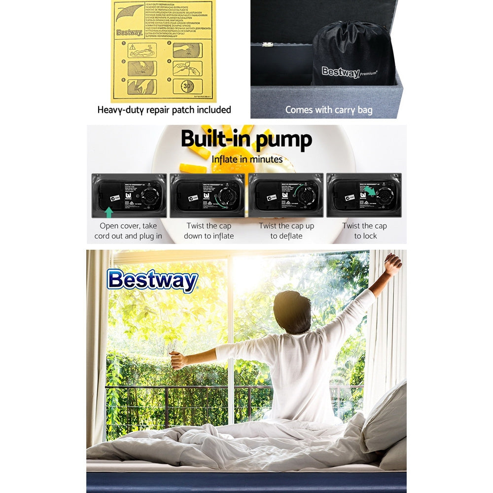 Bestway King Air Bed Inflatable Mattress Sleeping Mat Battery Built-in Pump-Home &amp; Garden &gt; Inflatable Mattress-PEROZ Accessories