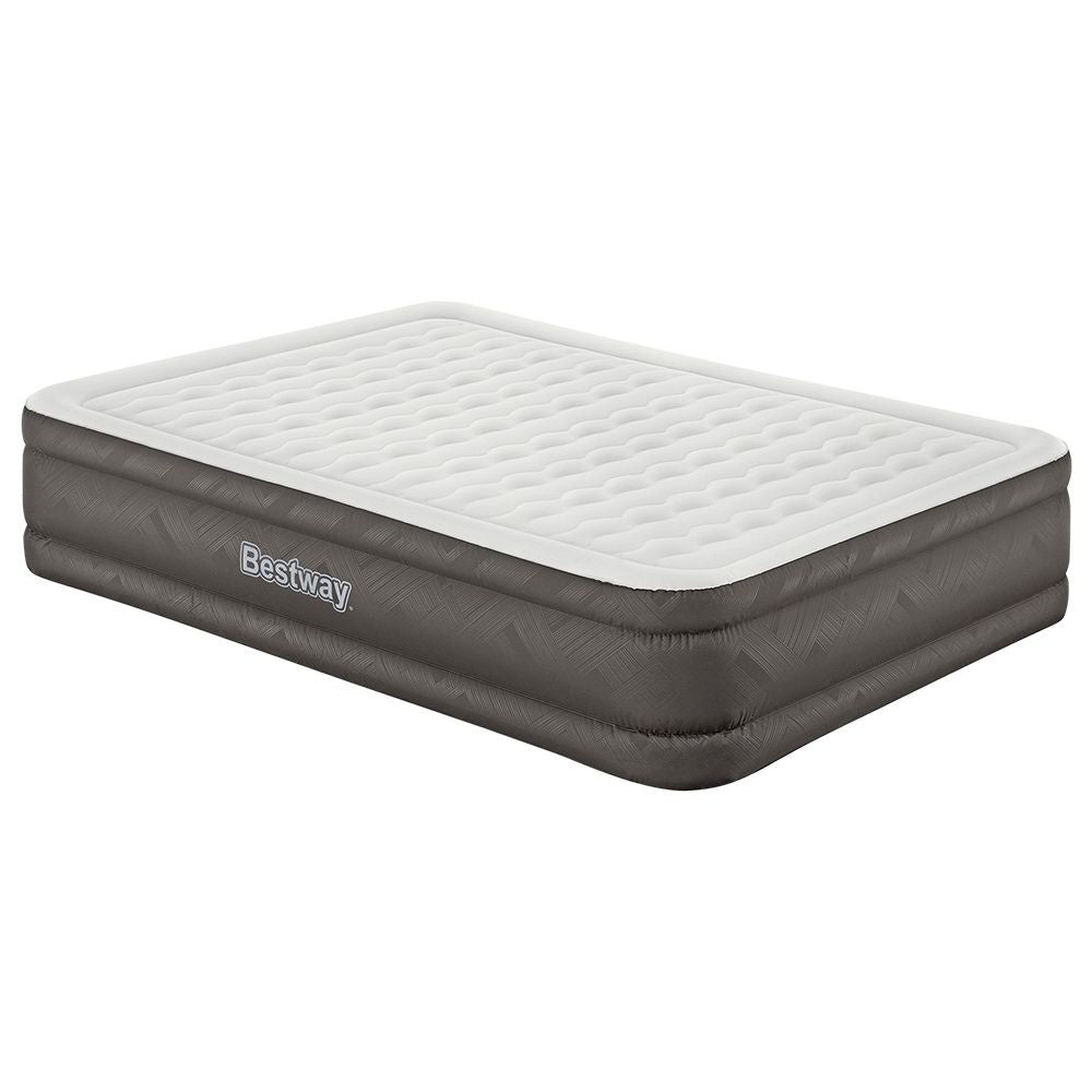 Bestway Queen Air Mattress with Built-in Pump Fortech Inflatable Bed 46cm