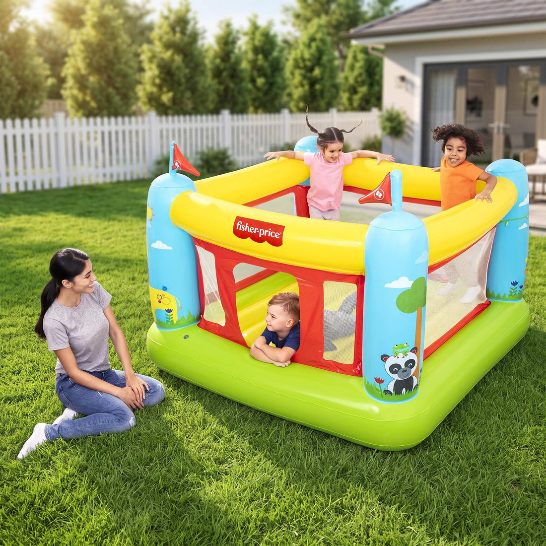 Bestway Kids Inflatable Jumping Castle Trampoline House 173cmx175cmx135cm-Home &amp; Garden > Pool &amp; Accessories > Pool Toys &amp; Inflatables-PEROZ Accessories