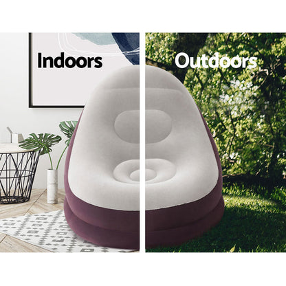 Bestway Inflatable Air Chair Seat Couch Lazy Sofa Lounge Ottoman Purple/Blue-Furniture &gt; Bar Stools &amp; Chairs &gt; Arm Chairs &amp; Recliners-PEROZ Accessories