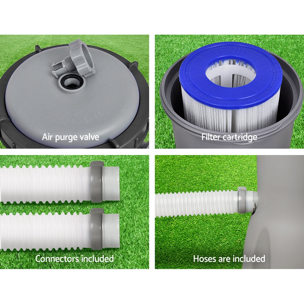 Bestway Pool Pump Cartridge Filter 800GPH 3028L/H Flowclear Filters Cleaner-Tools &gt; Pumps &gt; Pool Pumps-PEROZ Accessories