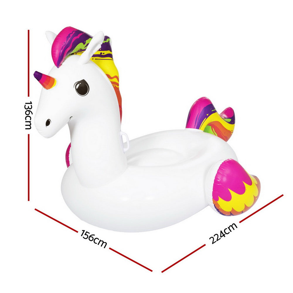 Bestway Unicorn Float Rider Inflatable Ride On Floating Pool Lounger 224x156CM-Home &amp; Garden &gt; Pool &amp; Accessories &gt; Pool Toys &amp; Inflatables-PEROZ Accessories