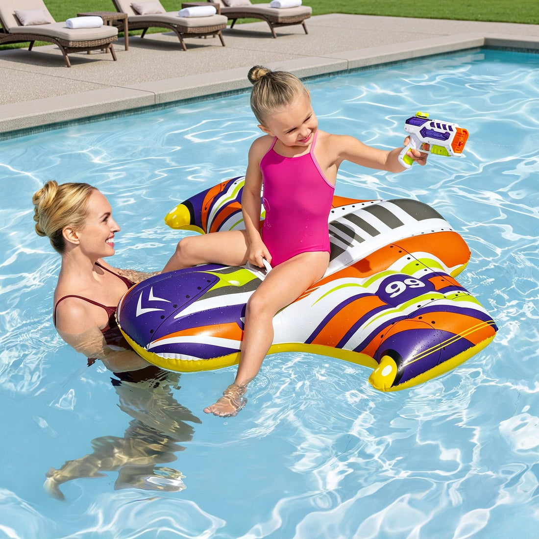 Bestway Spaceship Ride-On Pool Float Toy Floaties for Kids 45kg Capacity-Home &amp; Garden > Pool &amp; Accessories > Pool Toys &amp; Inflatables-PEROZ Accessories