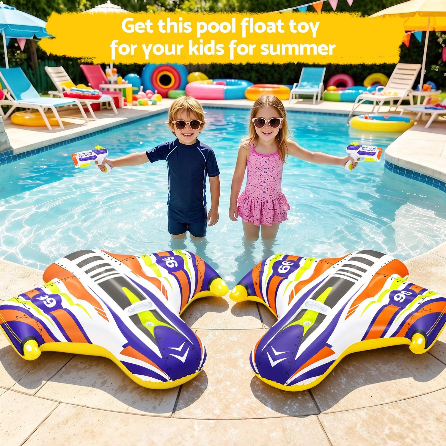 Bestway Spaceship Ride-On Pool Float Toy Floaties for Kids 45kg Capacity