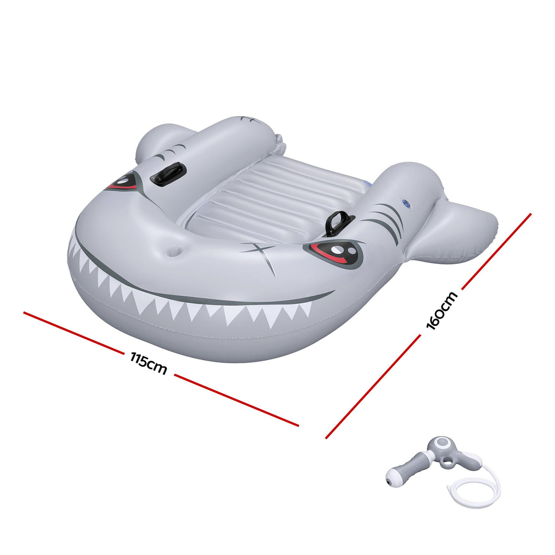 Bestway Shark Ride-On Pool Float Toy Floaties for Kids 45kg Capacity Grey-Home &amp; Garden > Pool &amp; Accessories > Pool Toys &amp; Inflatables-PEROZ Accessories