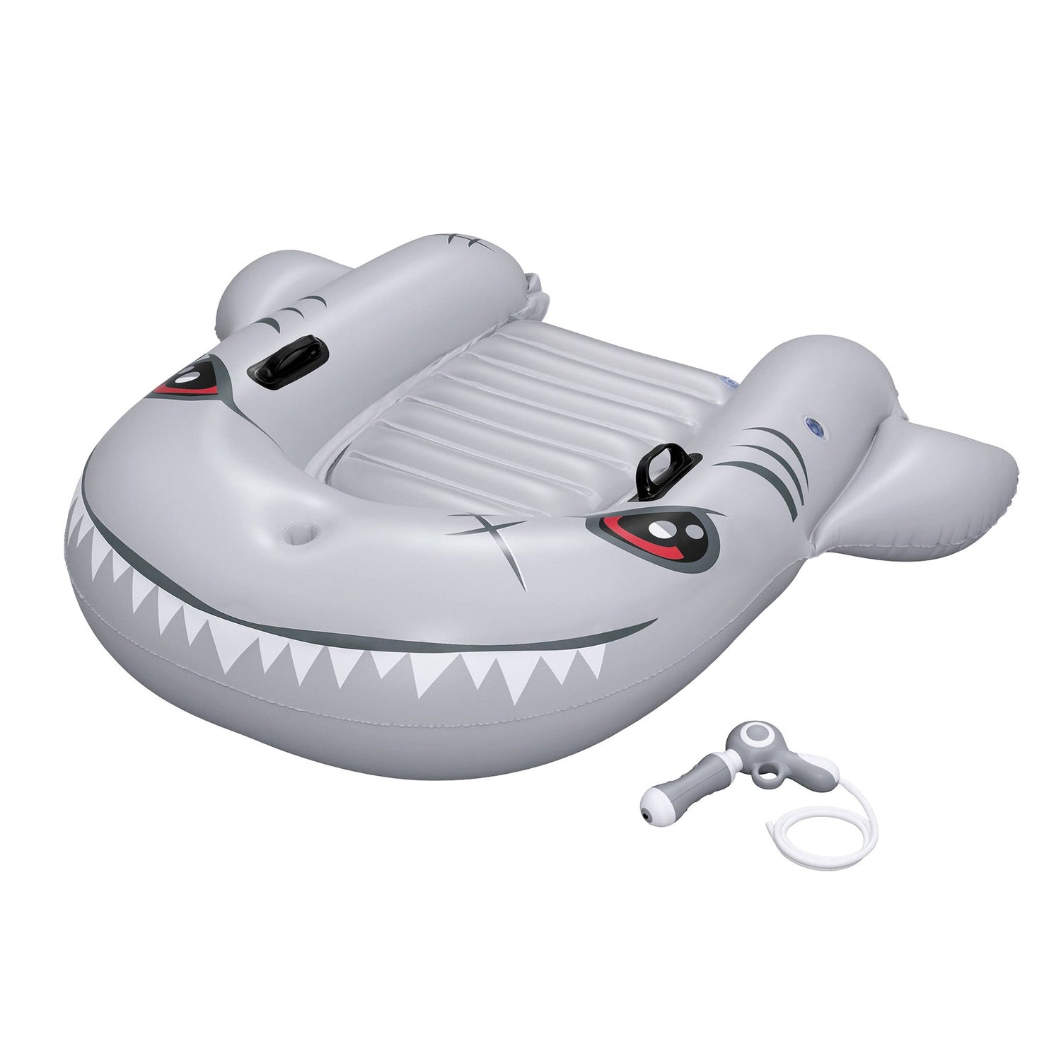 Bestway Shark Ride-On Pool Float Toy Floaties for Kids 45kg Capacity Grey