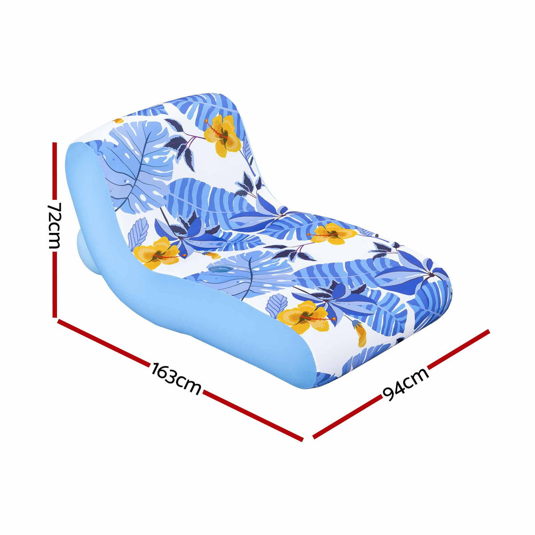 Bestway Inflatable Pool Float Sun Lounger with Cup Holder 163x94cm Blue-Home &amp; Garden > Pool &amp; Accessories > Pool Toys &amp; Inflatables-PEROZ Accessories