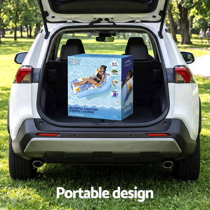 Bestway Inflatable Pool Float Sun Lounger with Cup Holder 163x94cm Blue-Home &amp; Garden > Pool &amp; Accessories > Pool Toys &amp; Inflatables-PEROZ Accessories