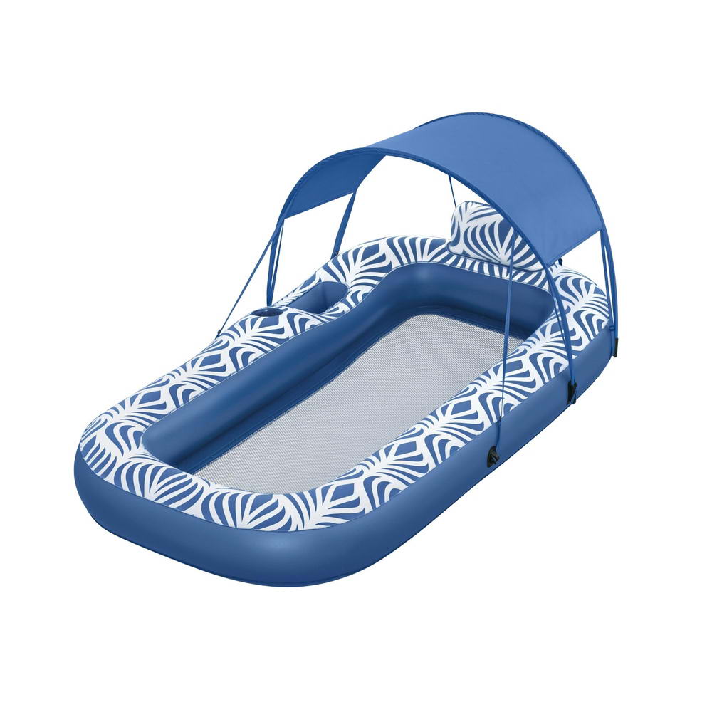 Bestway Inflatable Floating Float Lounger with Sunshade Canopy 1.98Mx1.12M Blue-Home &amp; Garden &gt; Pool &amp; Accessories &gt; Pool Toys &amp; Inflatables-PEROZ Accessories