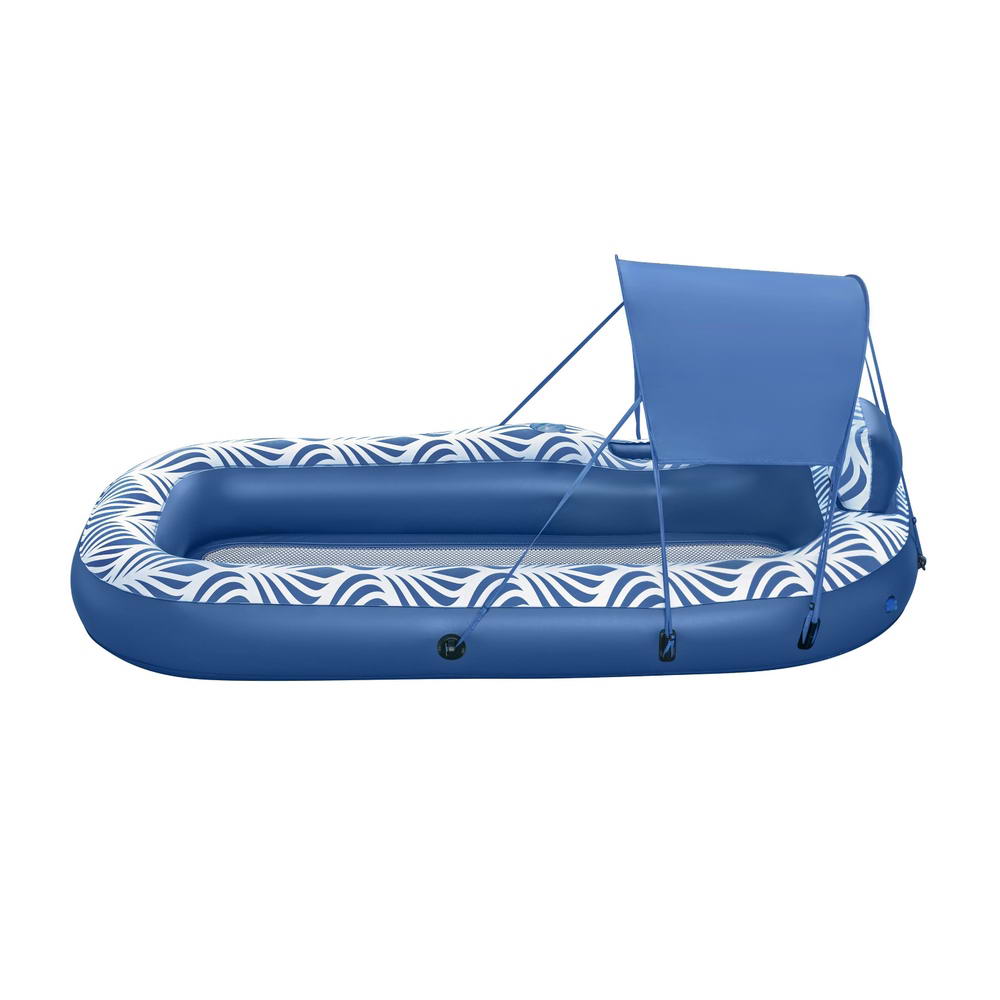 Bestway Inflatable Floating Float Lounger with Sunshade Canopy 1.98Mx1.12M Blue-Home &amp; Garden &gt; Pool &amp; Accessories &gt; Pool Toys &amp; Inflatables-PEROZ Accessories