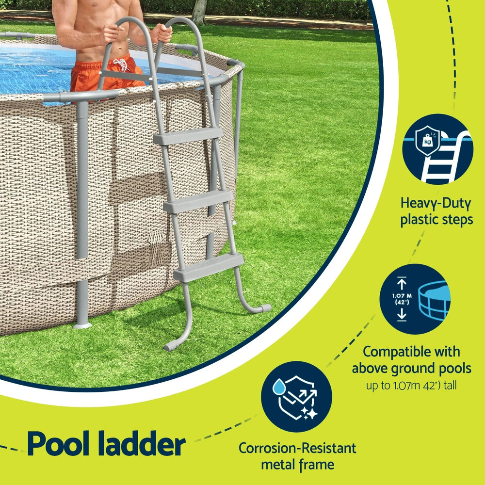 Bestway Above Ground Pool Ladder with Removable Steps-Home &amp; Garden &gt; Pool &amp; Accessories &gt; Swimming Pools-PEROZ Accessories