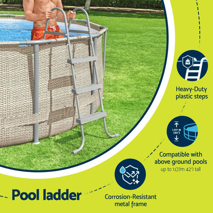 Bestway Above Ground Pool Ladder with Removable Steps-Home &amp; Garden &gt; Pool &amp; Accessories &gt; Swimming Pools-PEROZ Accessories