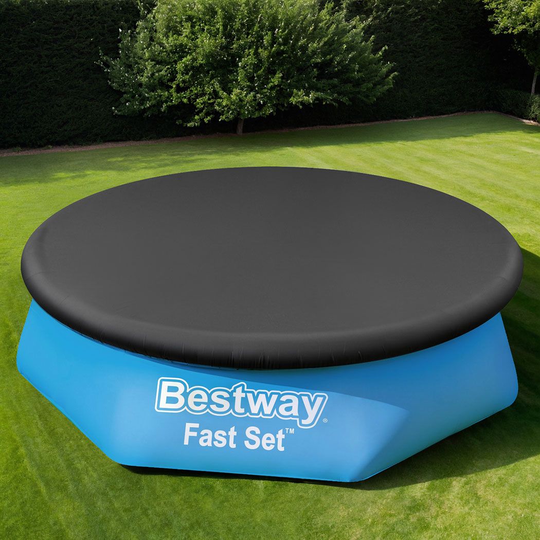 Bestway Pool Cover Fits 2.44m Above Ground Swimming Pool PVC Blanket-Home &amp; Garden > Pool &amp; Accessories > Pool Covers &amp; Accessories-PEROZ Accessories