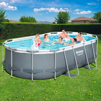 Bestway Swimming Pool 427x250x100cm Steel Frame Above Ground Pools Filter Pump Ladder 7250L-Home &amp; Garden &gt; Pool &amp; Accessories &gt; Swimming Pools-PEROZ Accessories