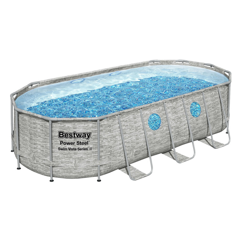 Bestway Swimming Pool 549x274x122cm Steel Frame Above Ground Pools Filter Pump Ladder 13430L-Home &amp; Garden &gt; Pool &amp; Accessories &gt; Swimming Pools-PEROZ Accessories