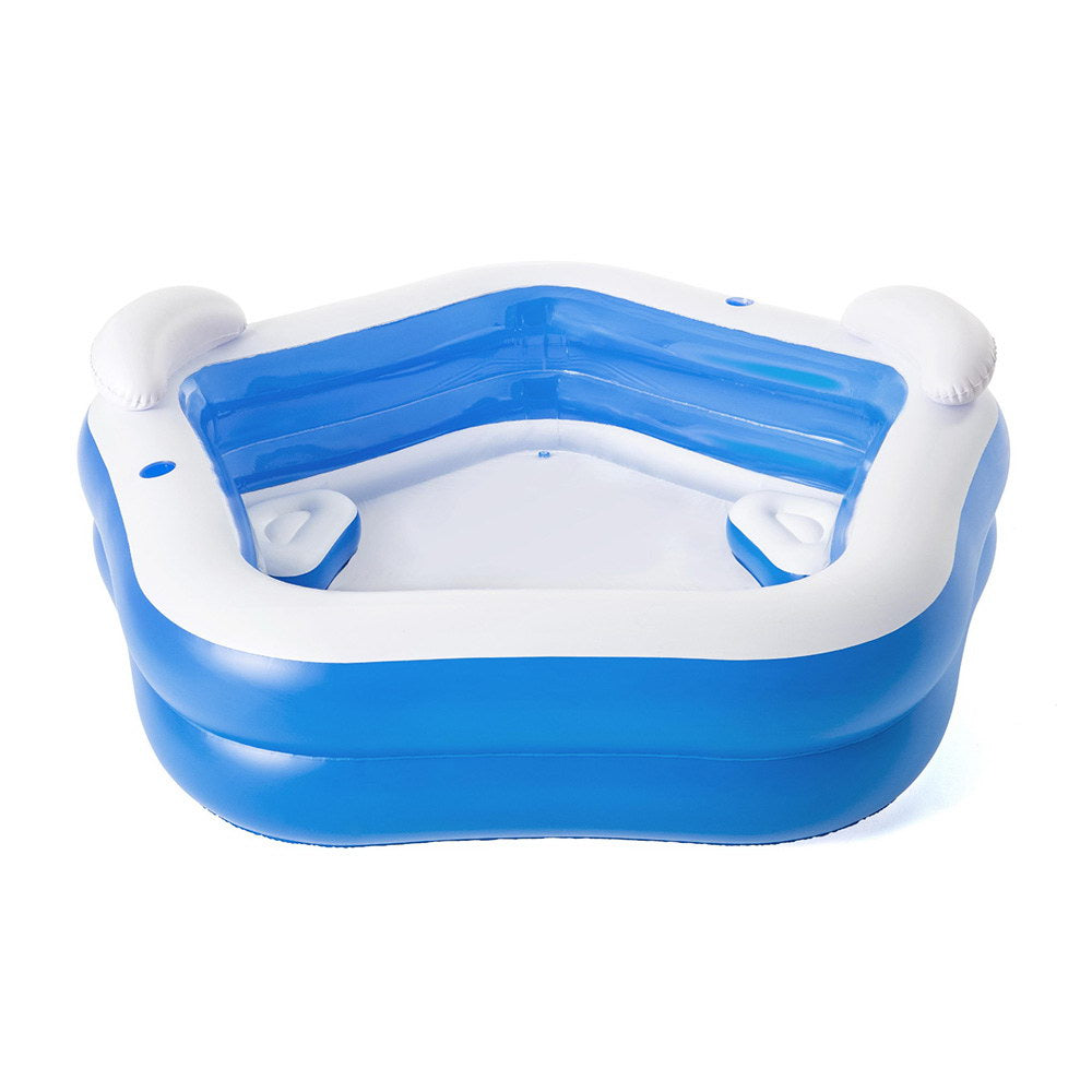 Bestway Kids Inflatable Pool Above Ground Pools Seat Cushions Cup Holder 213x206cm-Home &amp; Garden > Pool &amp; Accessories > Pool Toys &amp; Inflatables-PEROZ Accessories