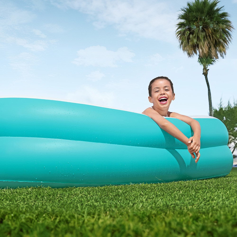 Bestway Kids Inflatable Family Pool with Center Console Cup Holder 218x218x48cm-Home &amp; Garden &gt; Pool &amp; Accessories &gt; Swimming Pools-PEROZ Accessories