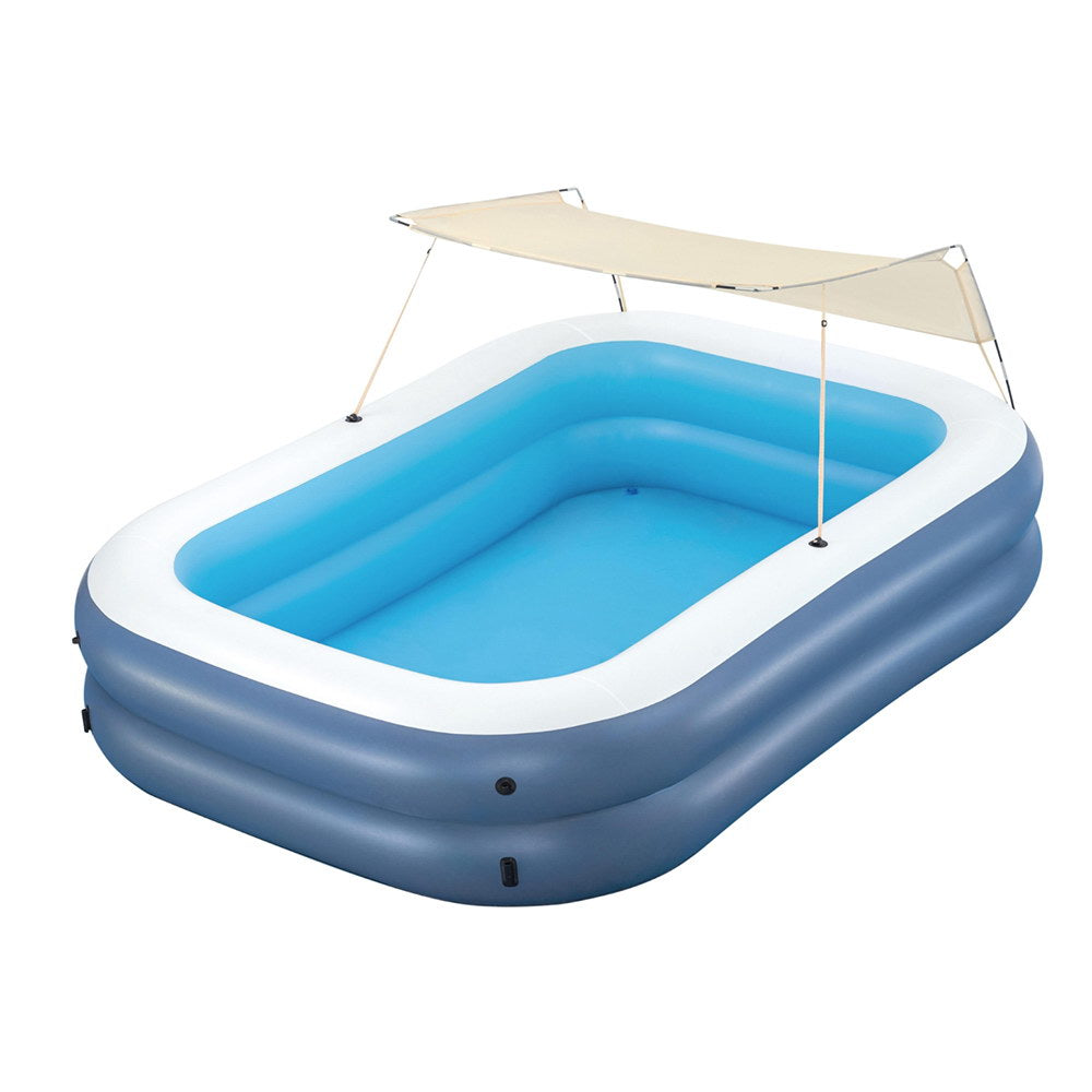 Bestway Kids Inflatable Pool Above Ground Splash Pool with Sunshade 254x178cm-Home &amp; Garden &gt; Pool &amp; Accessories &gt; Swimming Pools-PEROZ Accessories