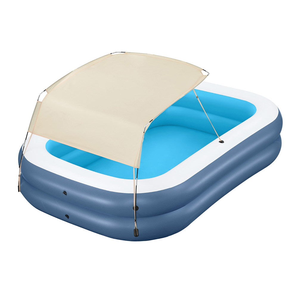 Bestway Kids Inflatable Pool Above Ground Splash Pool with Sunshade 254x178cm-Home &amp; Garden &gt; Pool &amp; Accessories &gt; Swimming Pools-PEROZ Accessories