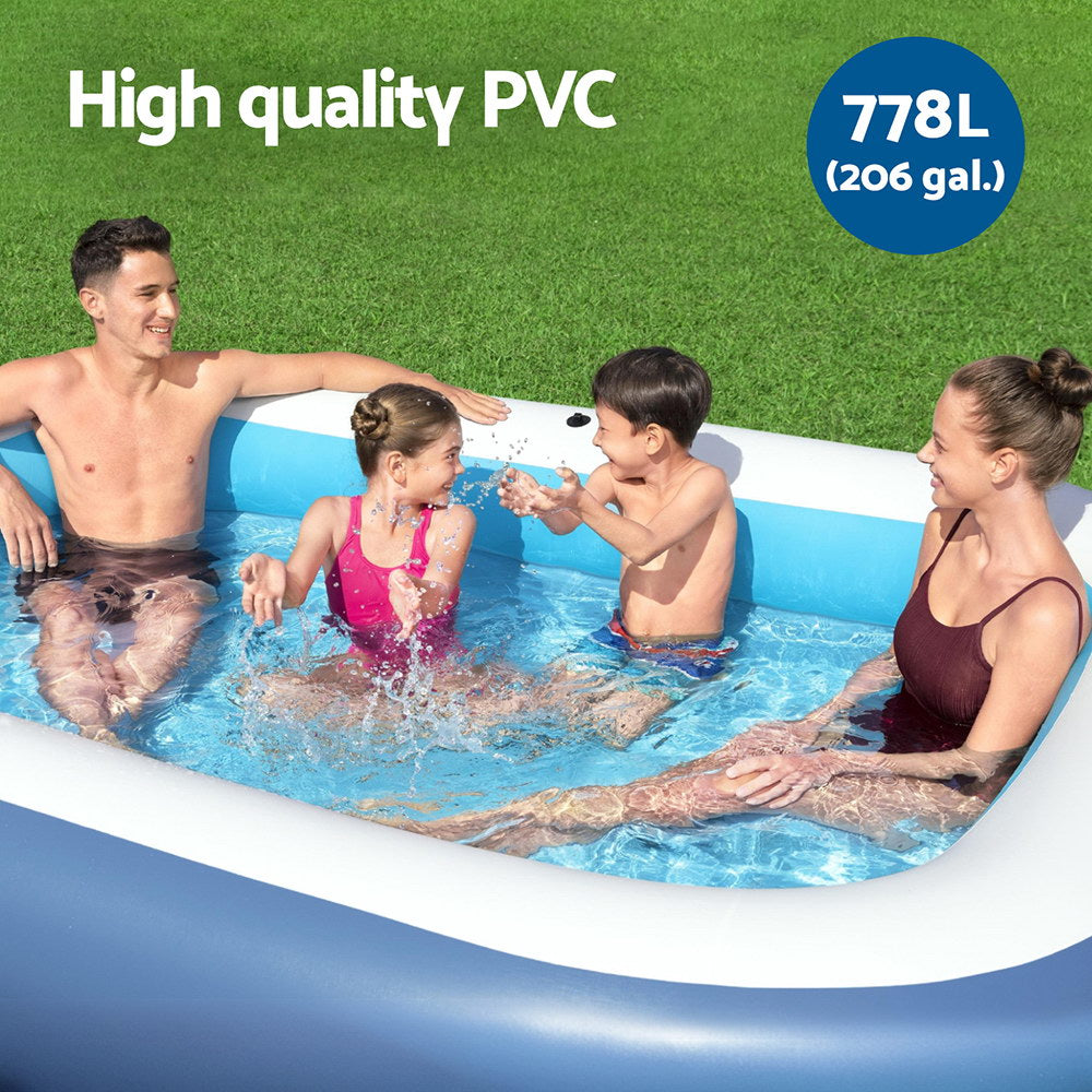 Bestway Kids Inflatable Pool Above Ground Splash Pool with Sunshade 254x178cm-Home &amp; Garden &gt; Pool &amp; Accessories &gt; Swimming Pools-PEROZ Accessories