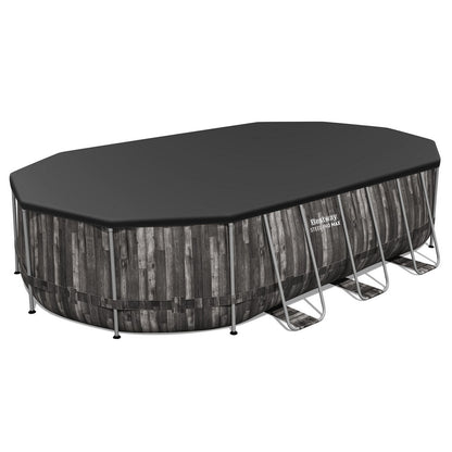 Bestway Swimming Pool Steel Frame Pool Set 6.1x3.66m w/ Filter Pump Ladder Cover-Home &amp; Garden &gt; Pool &amp; Accessories &gt; Swimming Pools-PEROZ Accessories