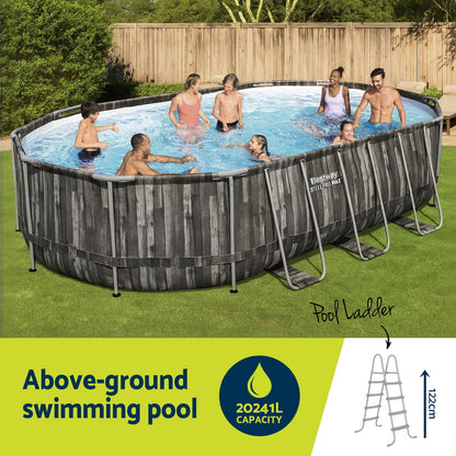 Bestway Swimming Pool Steel Frame Pool Set 6.1x3.66m w/ Filter Pump Ladder Cover-Home &amp; Garden &gt; Pool &amp; Accessories &gt; Swimming Pools-PEROZ Accessories
