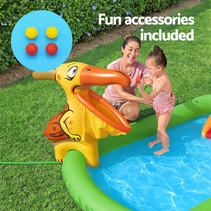 Bestway Kids Inflatable Play Splash Pool with Slide Ball Tossing Toys 242x140cm-Home &amp; Garden &gt; Pool &amp; Accessories &gt; Pool Toys &amp; Inflatables-PEROZ Accessories