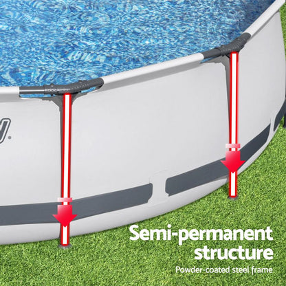 Bestway 366cm Swimming Pool Above Ground Pools Round Filter Pump Cover Ladder-Home &amp; Garden > Pool &amp; Accessories > Swimming Pools-PEROZ Accessories