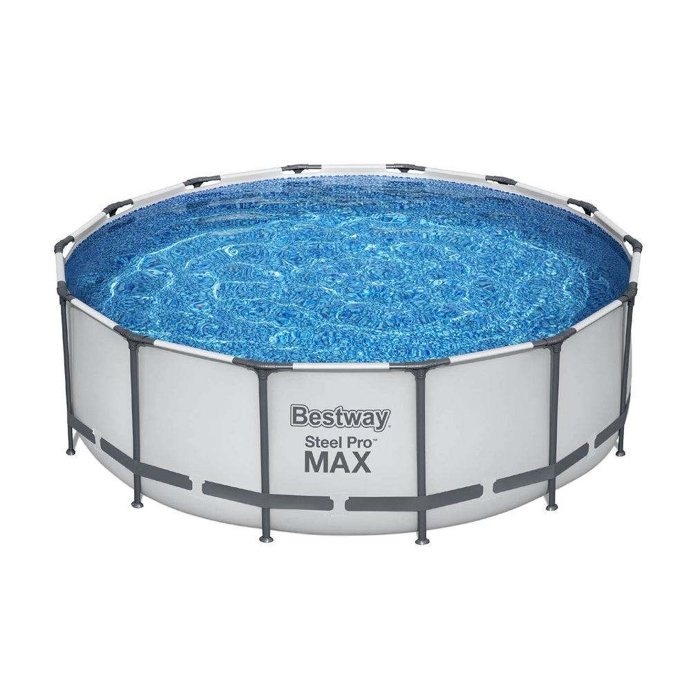 Bestway Swimming Pool 427x427x122cm Steel Frame Above Ground Pools Round Filter Pump Ladder-Home &amp; Garden &gt; Pool &amp; Accessories &gt; Swimming Pools-PEROZ Accessories