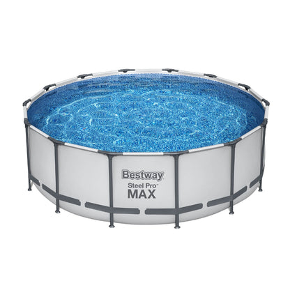 Bestway Swimming Pool 427x427x122cm Steel Frame Above Ground Pools Round Filter Pump Ladder-Home &amp; Garden &gt; Pool &amp; Accessories &gt; Swimming Pools-PEROZ Accessories