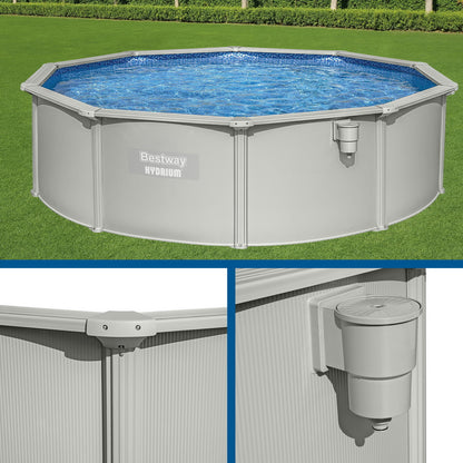 Bestway Swimming Pool Steel Frame Round Pool Set 457cm w/ Filter Ladder 17430L-Home &amp; Garden &gt; Pool &amp; Accessories &gt; Swimming Pools-PEROZ Accessories