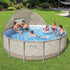 Bestway Swimming Pools 396cm x 107cm Steel Above Ground Canopy Backyard Pool Set White-Home & Garden > Pool & Accessories > Swimming Pools-PEROZ Accessories
