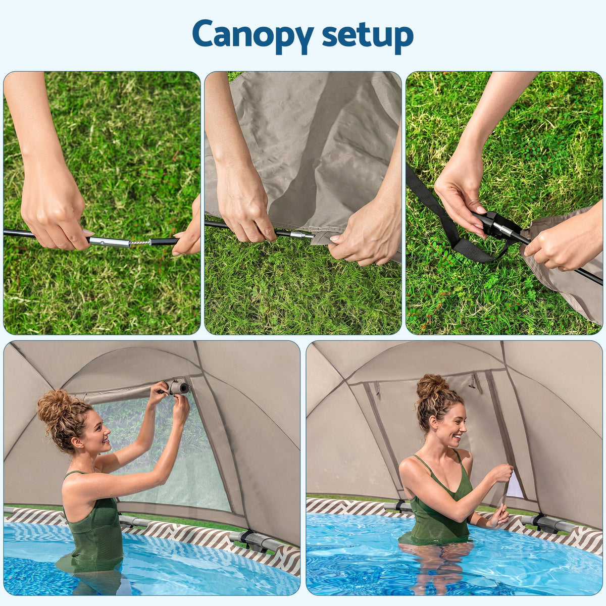 Bestway Swimming Pools 396cm x 107cm Steel Above Ground Canopy Backyard Pool Set White-Home &amp; Garden > Pool &amp; Accessories > Swimming Pools-PEROZ Accessories