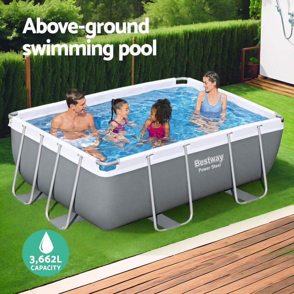 Bestway Swimming Pool 282x196x84cm Steel Frame Above Ground Pools Filter Pump 3662L-Home &amp; Garden > Pool &amp; Accessories > Swimming Pools-PEROZ Accessories
