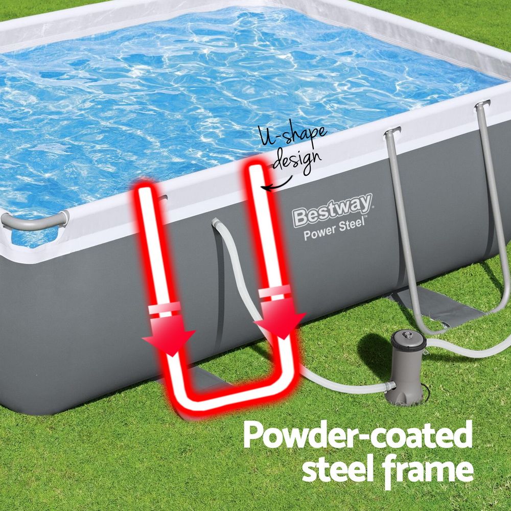 Bestway Swimming Pool 282x196x84cm Steel Frame Above Ground Pools Filter Pump 3662L-Home &amp; Garden > Pool &amp; Accessories > Swimming Pools-PEROZ Accessories