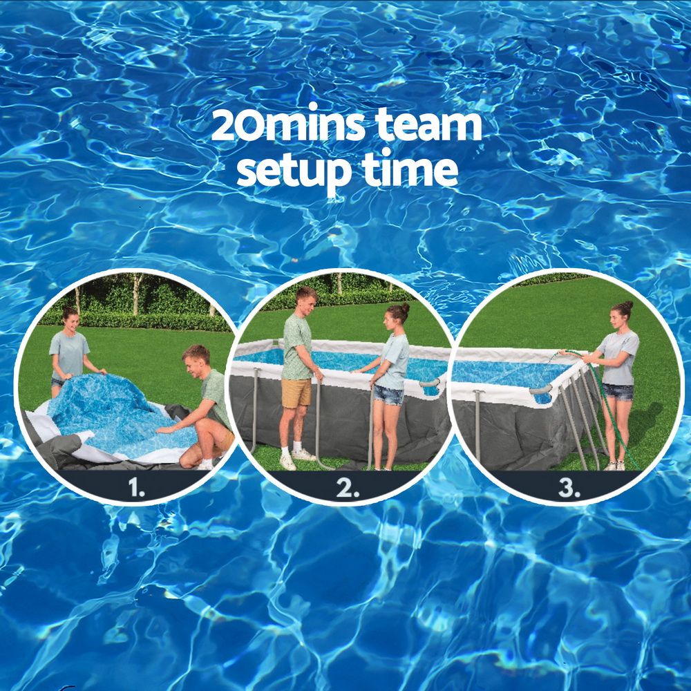Bestway Swimming Pool 282x196x84cm Steel Frame Above Ground Pools Filter Pump 3662L-Home &amp; Garden > Pool &amp; Accessories > Swimming Pools-PEROZ Accessories