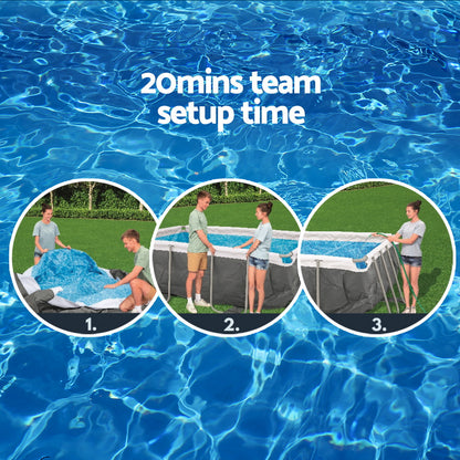 Bestway Swimming Pool 282x196x84cm Steel Frame Above Ground Pools Filter Pump 3662L-Home &amp; Garden &gt; Pool &amp; Accessories &gt; Swimming Pools-PEROZ Accessories