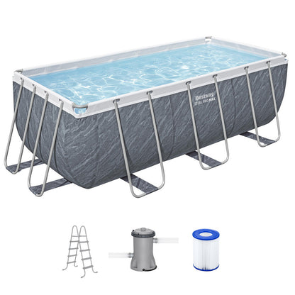 Bestway Swimming Pool 412x201x122cm Steel Frame Pool Set w/Pump Ladder-Home &amp; Garden &gt; Pool &amp; Accessories &gt; Swimming Pools-PEROZ Accessories