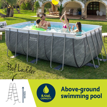 Bestway Swimming Pool 412x201x122cm Steel Frame Pool Set w/Pump Ladder-Home &amp; Garden &gt; Pool &amp; Accessories &gt; Swimming Pools-PEROZ Accessories
