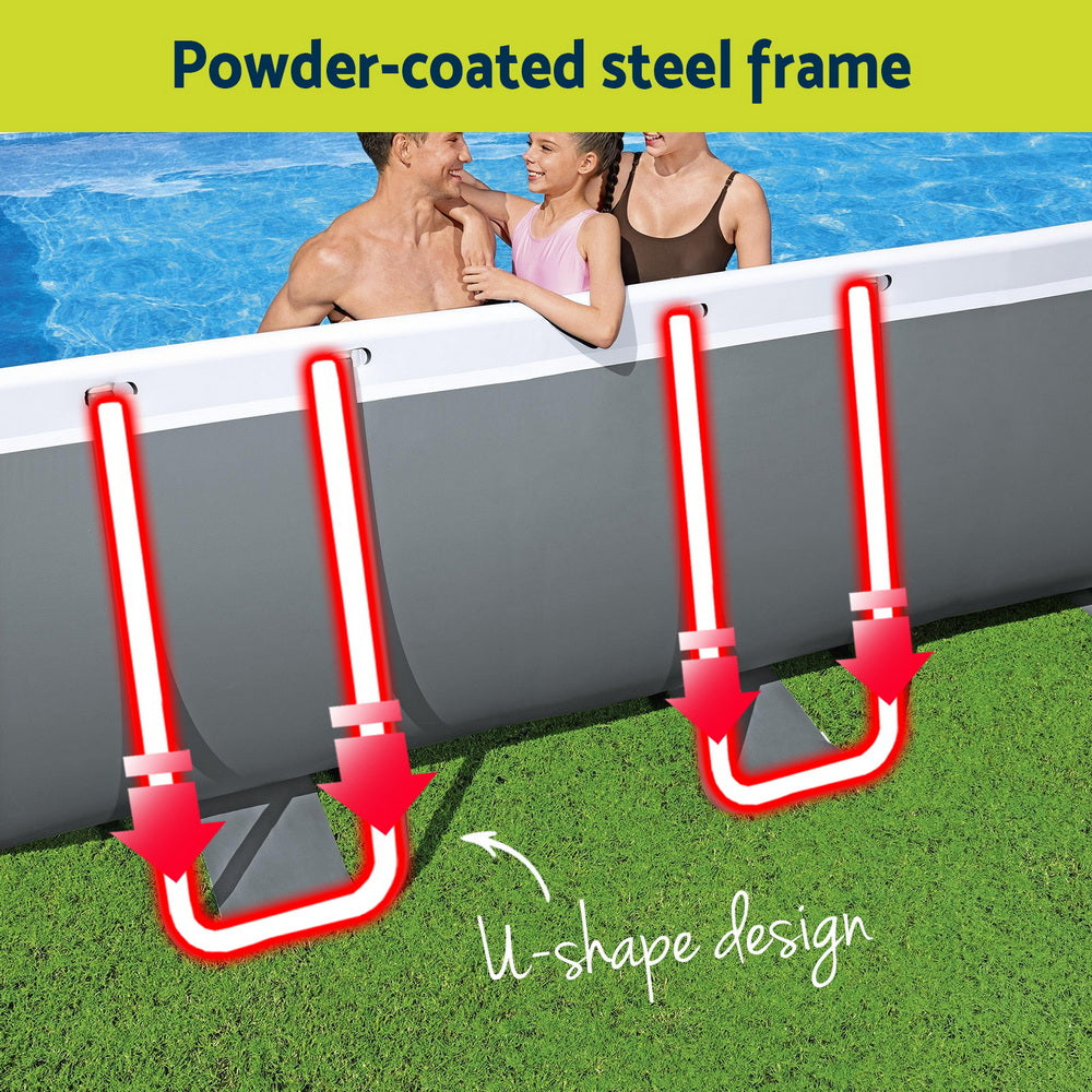 Bestway Swimming Pool Steel Frame Pool Set w/ Filter Pump Ladder Cover 488x244cm-Home &amp; Garden &gt; Pool &amp; Accessories &gt; Swimming Pools-PEROZ Accessories